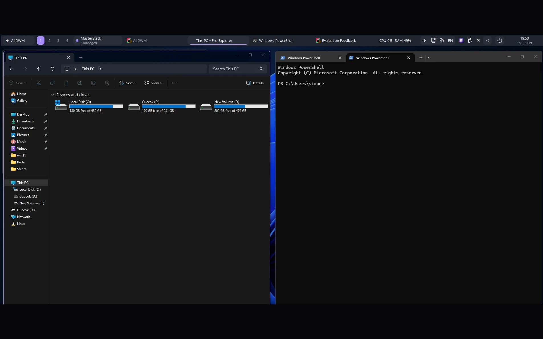 AltDWM screenshot